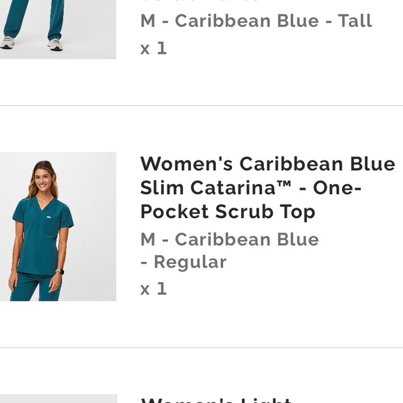 FIGS medium Caribbean blue scrub top - Picture 1 of 4
